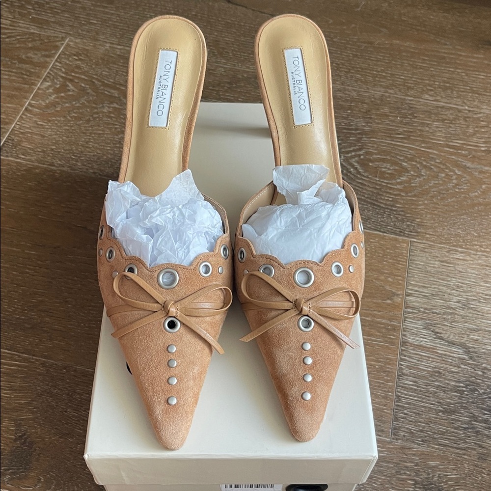 Tony Bianco Shae Mule Butterscotch Suede Size 9 - Picture 4 of 11